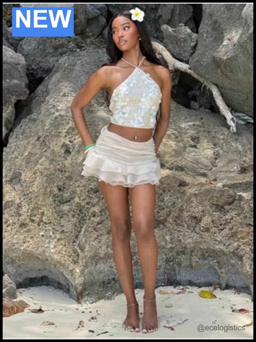 Y2K Low Rise Ruffle Mini Skirt Skort Polyester - Picture 3 of 5